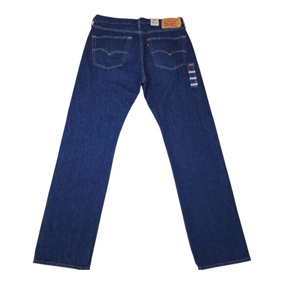 Levis 501 Mens Straight Leg Jeans 36x34 Blue Denim IRREGULAR, No Noticable Flaws - Picture 1 of 13